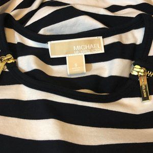 Michael Kors Zipper Short Sleeve Top